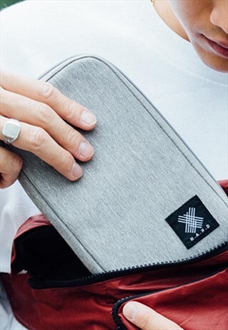 LIGHT GREY URBAN WALLET / POUCH WITH ZIPPER - GIFT