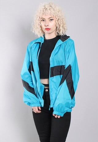 VINTAGE ADIDAS 80'S FESTIVAL SHELL JACKET BLUE