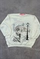 VINTAGE SWEATSHIRT COTTAGECORE STREET PATTERNED JUMPER