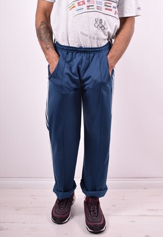 ADIDAS MENS VINTAGE TRACKSUIT TROUSERS W34 L31 BLUE 90'S