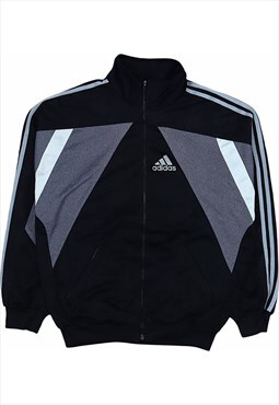 Vintage 90's Adidas Fleece Track Jacket Zip Up Black,