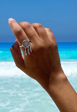 Boho Dreamcatcher Ring in Sterling Silver 925