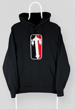 Trapstar Black Hoodie Pullover Chenille NBA Logo Mens Small