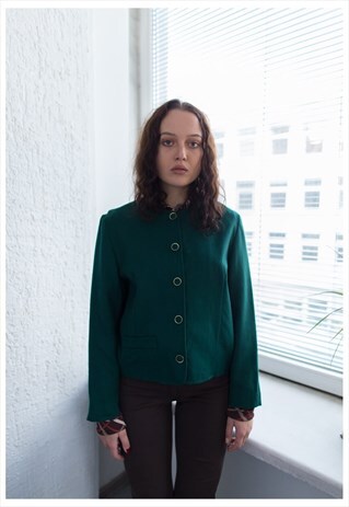 VINTAGE 60'S GREEN WOOL JACKET