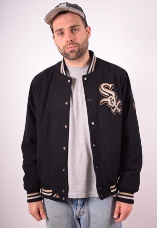 MAJESTIC MENS VINTAGE CHICAGO WHITE SOX JACKET MEDIUM 90S