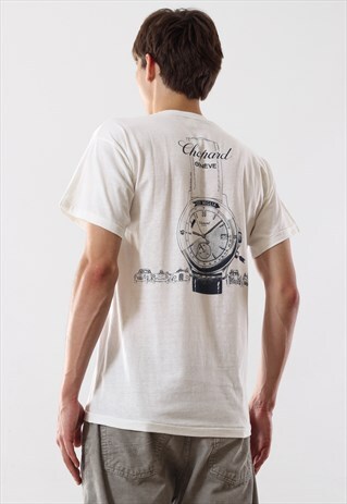 VINTAGE CHOPARD GRAPHIC TEE 80S WHITE T SHIRT 1988