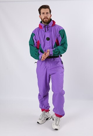 VINTAGE 90'S BRUNIK FULL SKI SUIT SNOW M 40 - 42" (7DH)