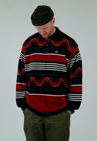 90S LACOSTE POLLAR COLLAR PATTERN KNIT JUMPER