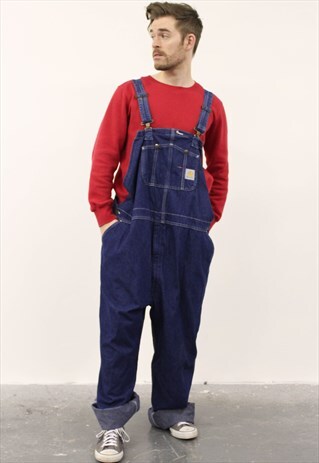 VINTAGE CARHARTT BLUE DENIM DUNGAREES