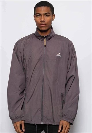 VINTAGE ADIDAS LOGO TRACK JACKET GREY
