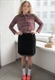 Vintage 80's Black Suede Mini Skirt