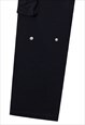 CARGO POCKET JOGGERS RETRO SKATER PANTS RAVE TROUSERS BLACK