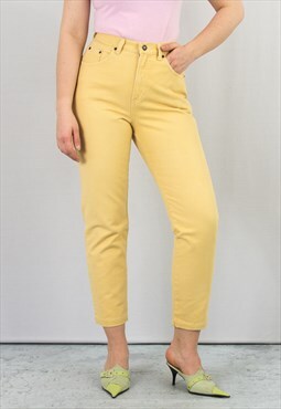 Vintage 90s yellow mom jeans tapered leg