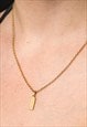 FEARLESS 18K GOLD PLATED RECTANGULAR PENDANT NECKLACE
