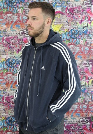 VINTAGE ADIDAS HOODIE/HOODED SWEATSHIRT. UNISEX SPORTSWEAR.