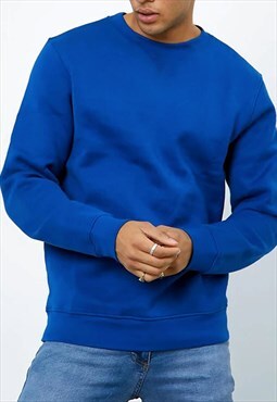54 Floral Premium Blank Jumper Sweater - Cobalt Blue 