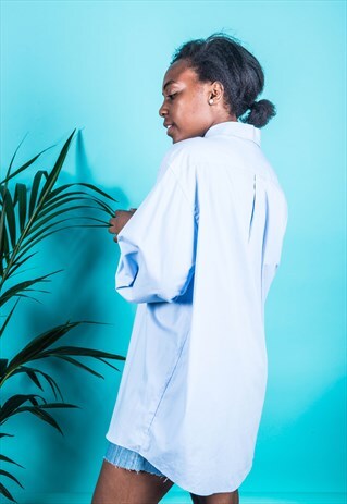 VINTAGE POLO RALPH LAUREN OVERSIZED SHIRT IN BLUE