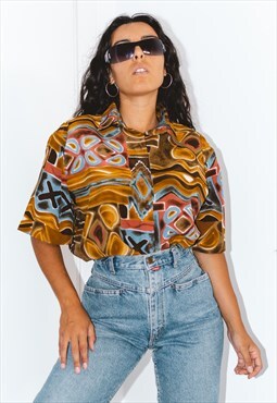 Vintage 90s handmade Patterned Abstract Shirt