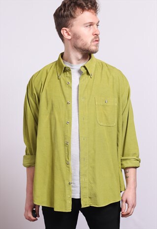 VINTAGE CORDUROY CORD SHIRT GREEN
