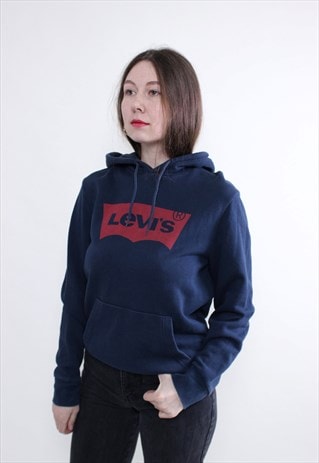 VINTAGE LEVI'S MINIMALIST HOODIE, BIG LOGO SWEATSHIRT MEDIUM