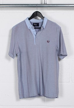 Vintage Fred Perry Polo Shirt in Blue Large