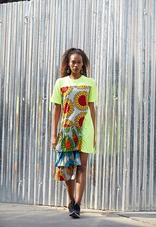 NEON T-SHIRT DRESS GREEN
