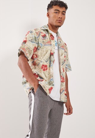 VINTAGE HAWAIIAN PATTERNED SHORT SLEEVE SHIRT