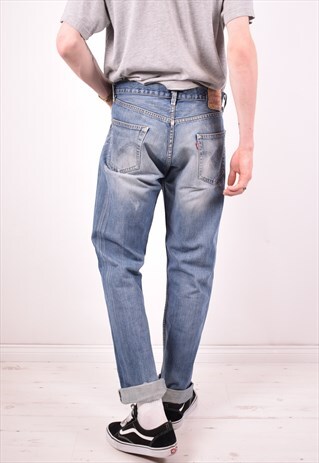 LEVI'S 501 MENS VINTAGE JEANS W34 L34 BLUE 90S