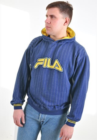 VINTAGE FILA HOODIE IN BLUE