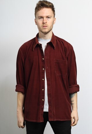 VINTAGE CORDUROY CORD SHIRT RED