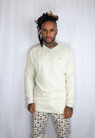 NIKE CREAM EMBROIDED SWEATSHIRT
