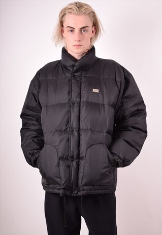 GIANFRANCO FERRE MENS VINTAGE PADDED JACKET LARGE BLACK 90S