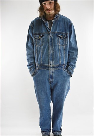 AMAZING AUTHENTIC 'DOGGY STYLE' DENIM BOILERSUIT/OVERALL