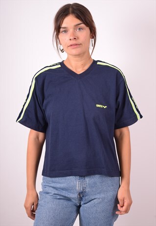 ARENA WOMENS VINTAGE T-SHIRT TOP MEDIUM NAVY BLUE 90S