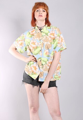 VINTAGE 80S HAWAIIAN FLORAL FESTIVAL SHIRT