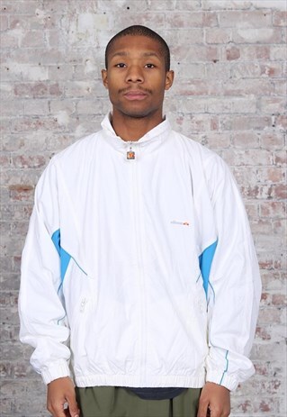 VINTAGE ELLESSE LOGO TRACK JACKET WHITE
