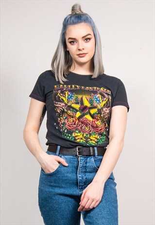 VINTAGE 90'S DARK GREY HARLEY DAVIDSON T-SHIRT