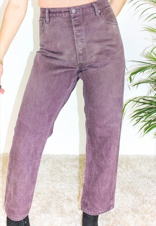 VINTAGE 90'S 501 PLUM STRAIGHT LEG JEANS