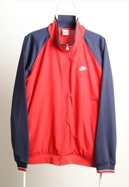 Vintage Sportswear Nike Track Logo Jacket Red Navy Size L