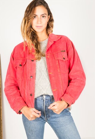 VINTAGE 80S WRANGLER COLOURED DENIM JACKET / R011