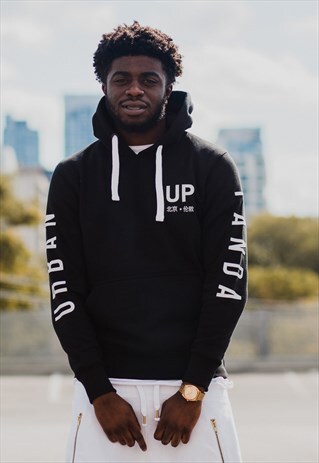 URBAN PANDA PULLOVER HOODIE - BLACK