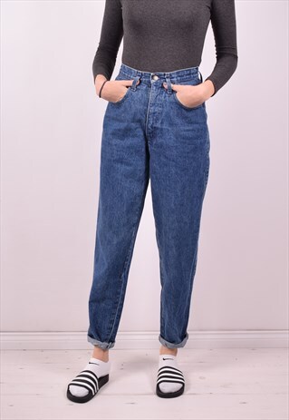 MOSCHINO WOMENS VINTAGE JEANS W28 L32 BLUE 90S