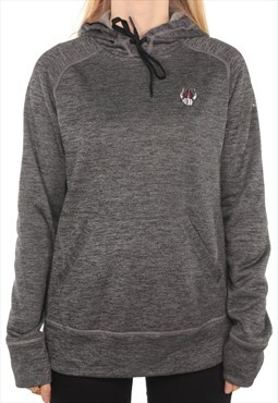 Adidas - Grey Embroidered Sports Hoodie - Medium