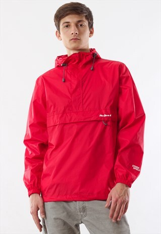 VINTAGE PETER STORM SHELL WINDBREAKER PULLOVER RED