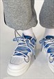 CHUNKY SOLE SNEAKERS PLATFORM HIGH TOPS IN BLUE AND WHITE