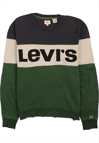 Vintage 90's Levi's Sweatshirt Spellout Crew Neck Beige