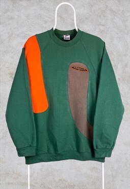 Vintage Reworked Nike Sweatshirt Zoom Air Green Orange 