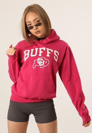 VINTAGE CHAMPION PRINTED COLLEGE HOODIE