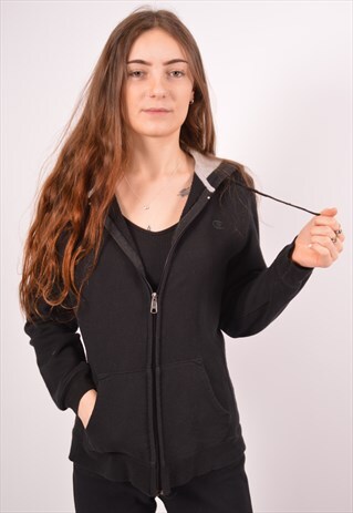 VINTAGE CHAMPION HOODIE SWEATER BLACK