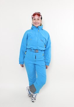 One piece ski suit, retro women ski jumpsuit, vintage 90s